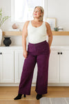 Hazel Blues® |  Petunia High Rise Wide Leg Jeans in Plum