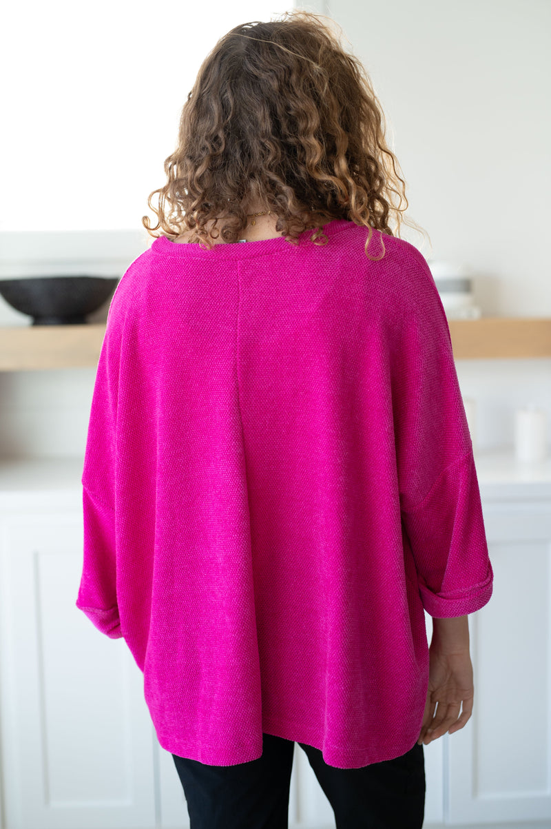 Hazel Blues® |  Pink Thoughts Chenille Blouse