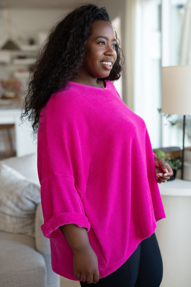 Hazel Blues® |  Pink Thoughts Chenille Blouse