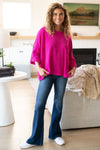 Hazel Blues® |  Pink Thoughts Chenille Blouse