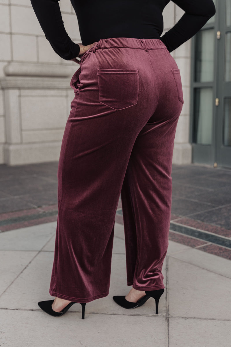 Wide Leg Velvet Trousers | Apricot Clothing