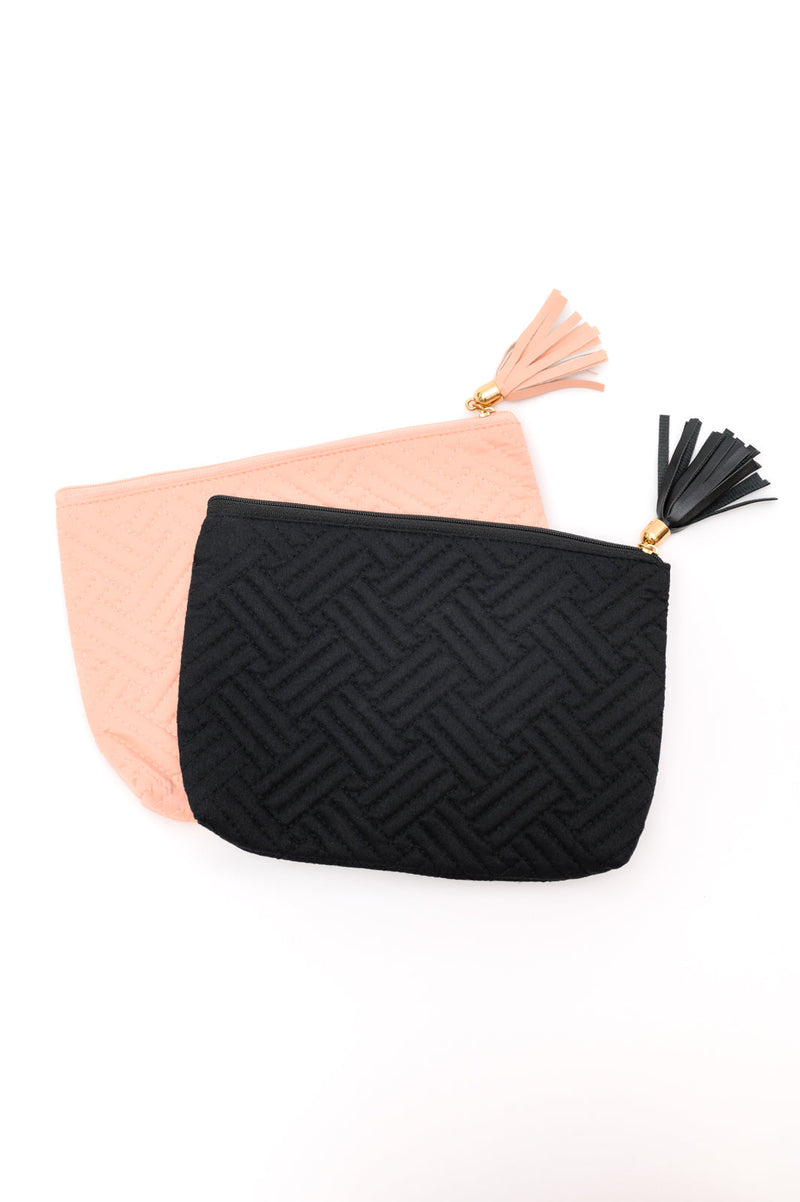 Hazel Blues® |  Quilted Travel Zip Pouch in Pink