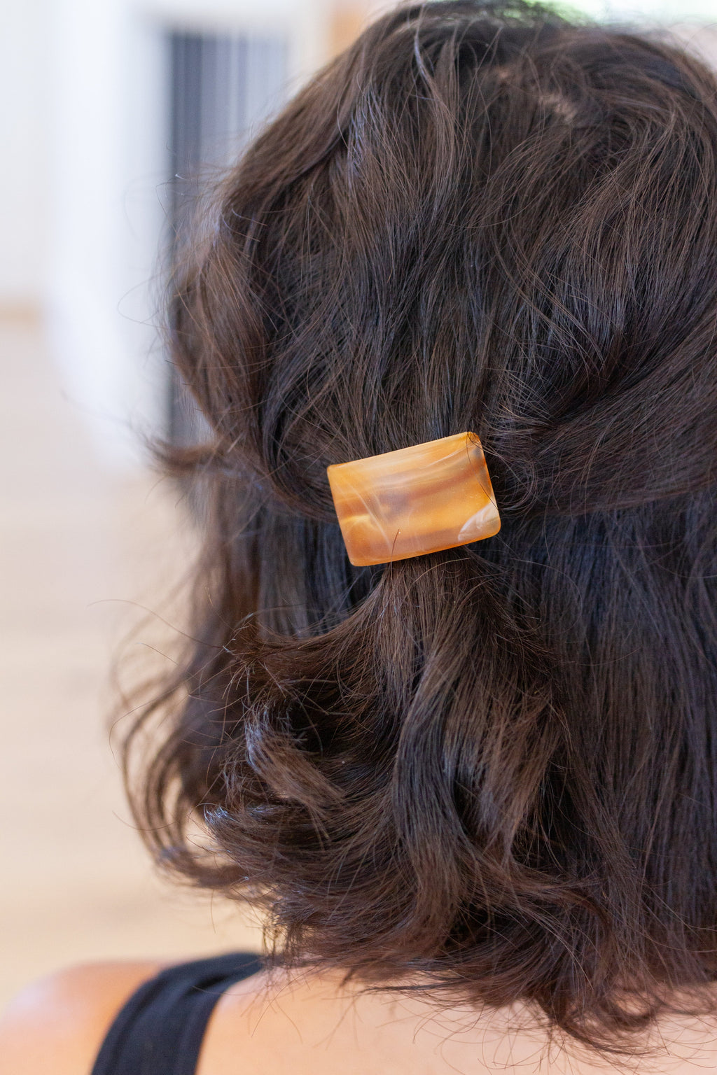Hazel Blues® |  Rectangle Cuff Hair Tie Elastic in Amber