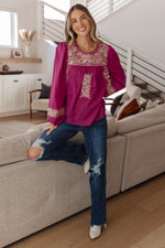 Hazel Blues® |  Rodeo Queen Embroidered Blouse