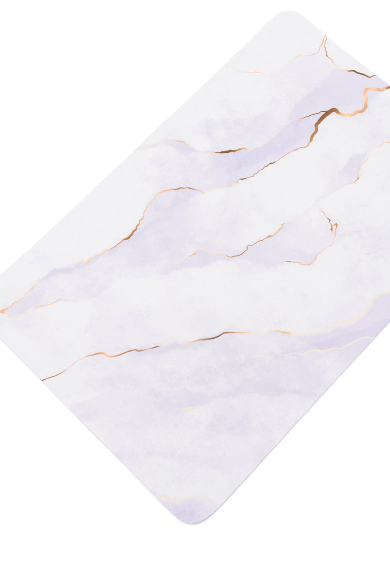 Hazel Blues® |  Say No More Luxury desk pad in White Marble