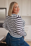 Hazel Blues® |  Self Improvement V-Neck Striped Sweater
