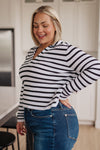 Hazel Blues® |  Self Improvement V-Neck Striped Sweater