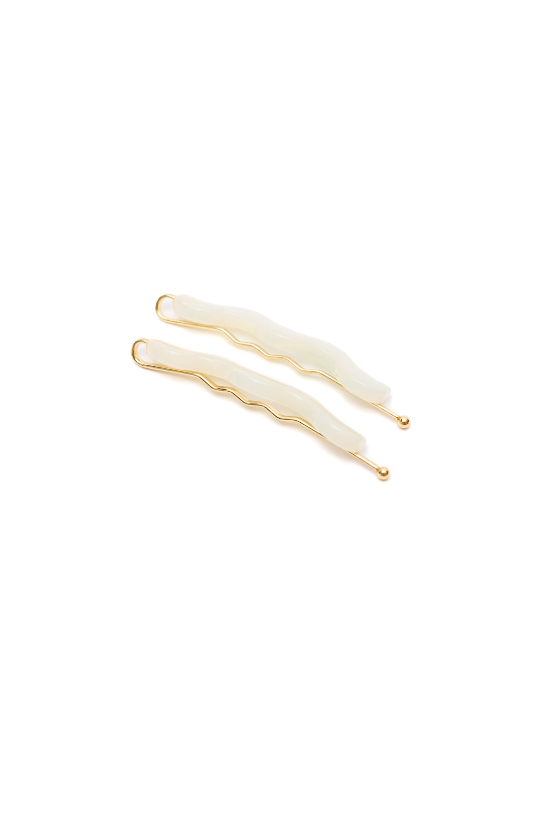 Hazel Blues® |  Sleek Waves Hair Clip in White Tortoise