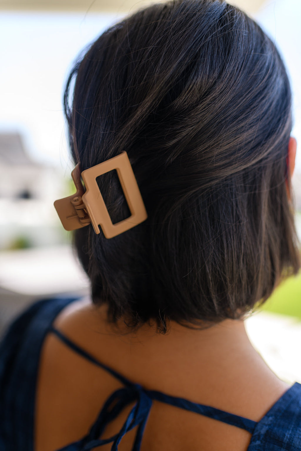 Hazel Blues® |  Small Square Claw Clip in Light Brown