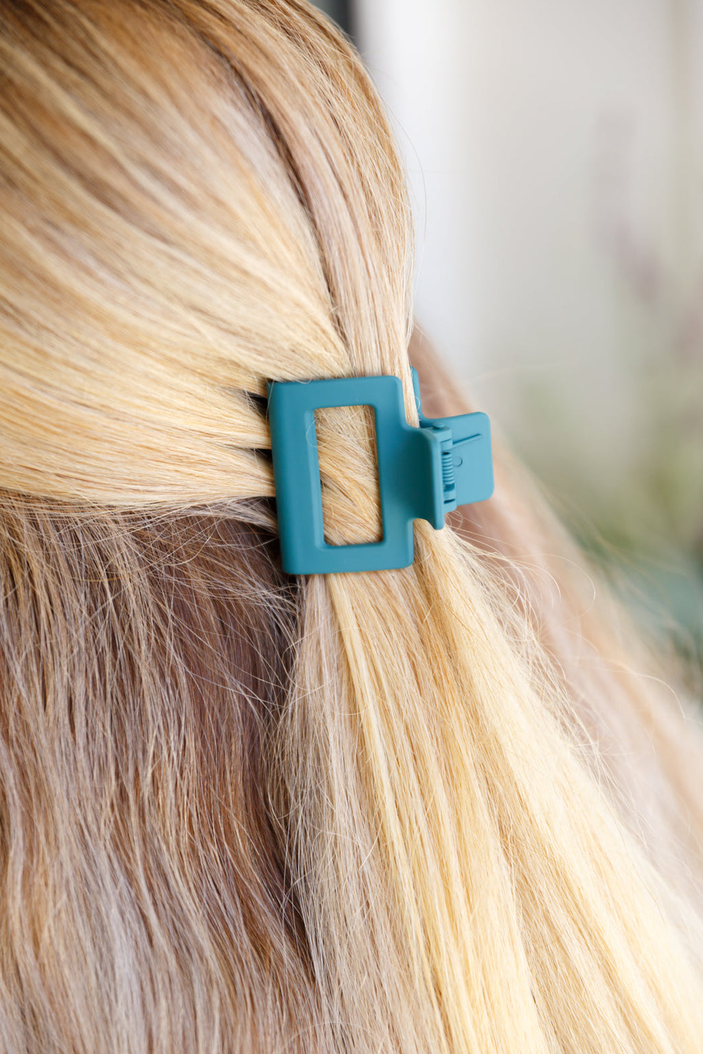 Hazel Blues® |  Small Square Claw Clip in Matte Teal