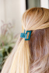 Hazel Blues® |  Small Square Claw Clip in Matte Teal