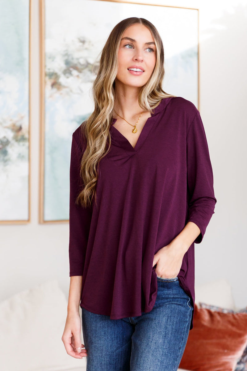 Hazel Blues® |  So Outstanding Top in Dark Magenta
