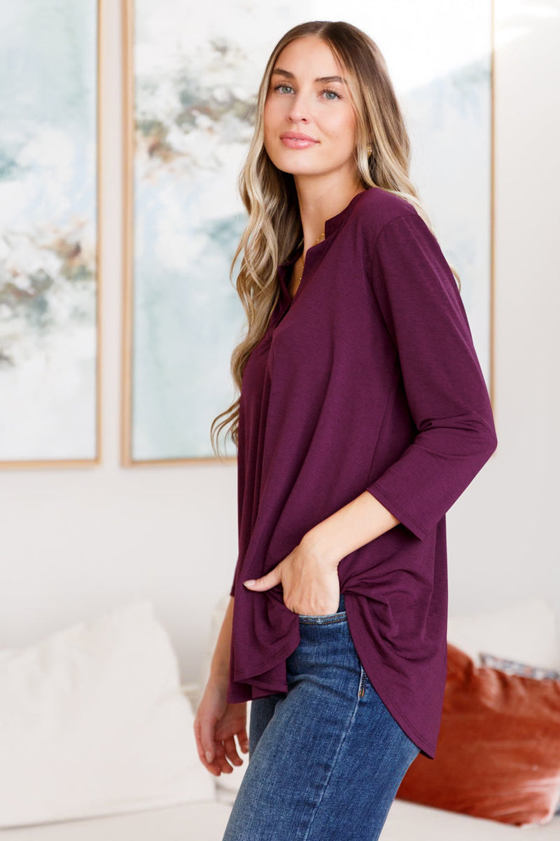 Hazel Blues® |  So Outstanding Top in Dark Magenta