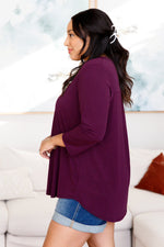 Hazel Blues® |  So Outstanding Top in Dark Magenta
