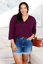 Hazel Blues® |  So Outstanding Top in Dark Magenta