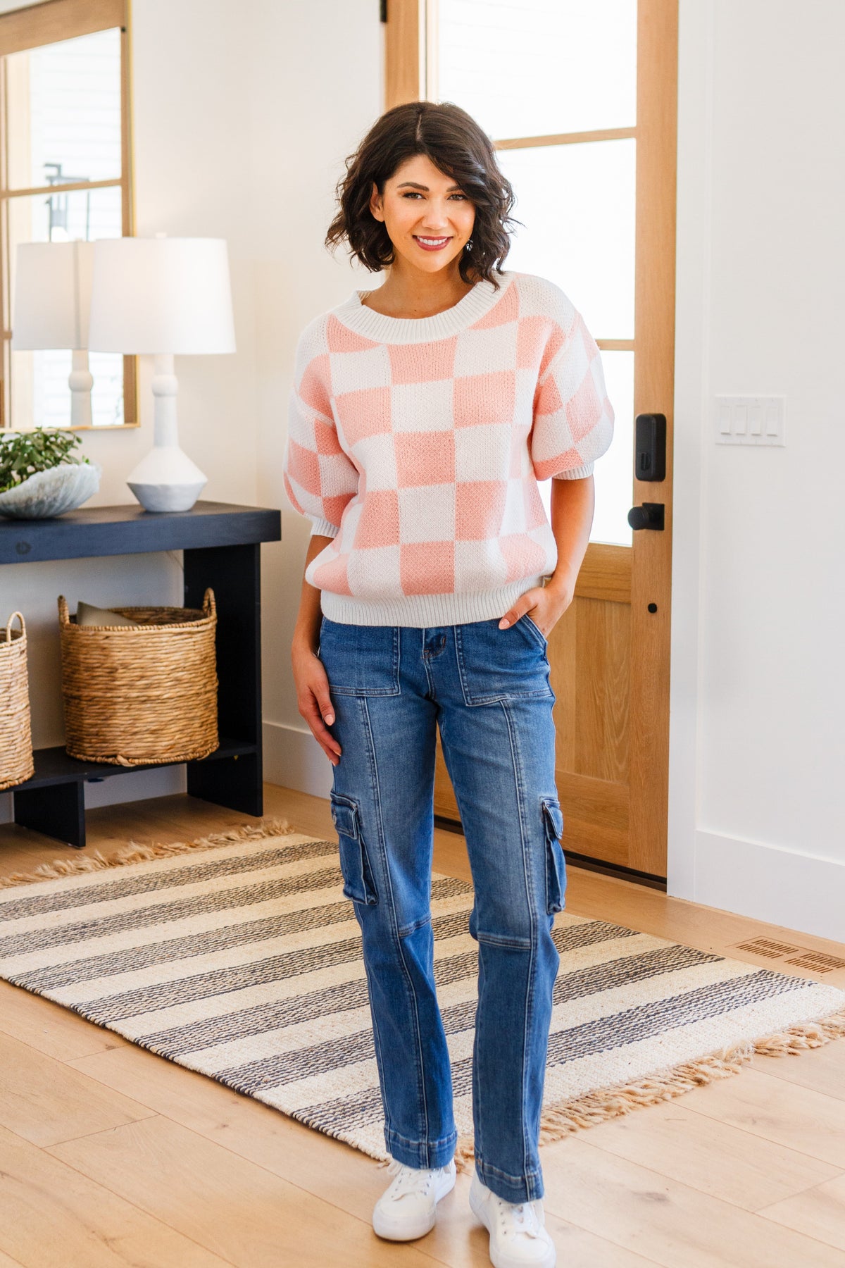 Hazel Blues® |  Start Me Up Checkered Sweater