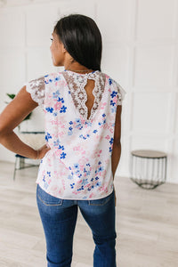 Hazel Blues® | Still the One Lace Sleeve Floral Top - Hazel Blues®