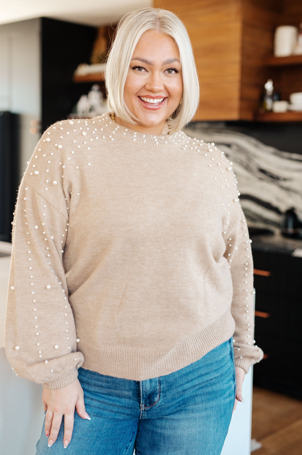 Hazel Blues® |  String Me Along Pearl Accent Sweater
