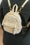 Hazel Blues® |  Take It With You Quilted Mini Backpack in Cream