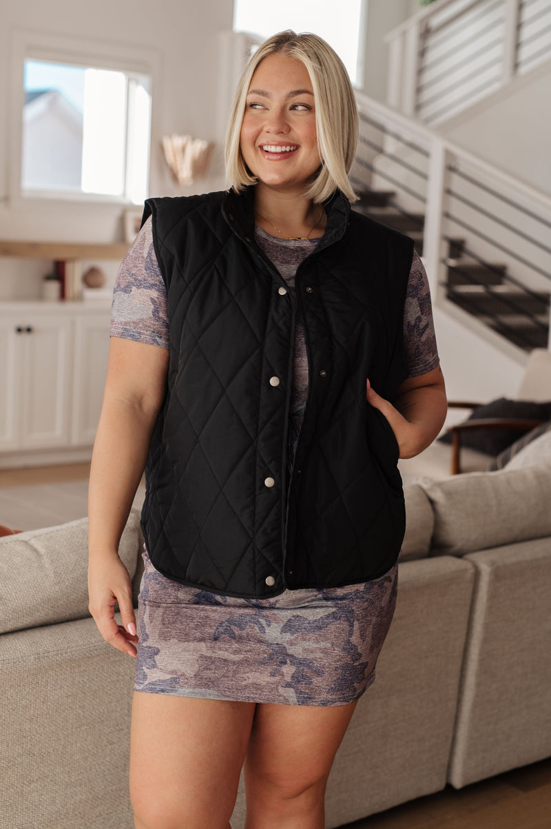 Hazel Blues® |  Neither Here Nor There Puffer Vest in Black
