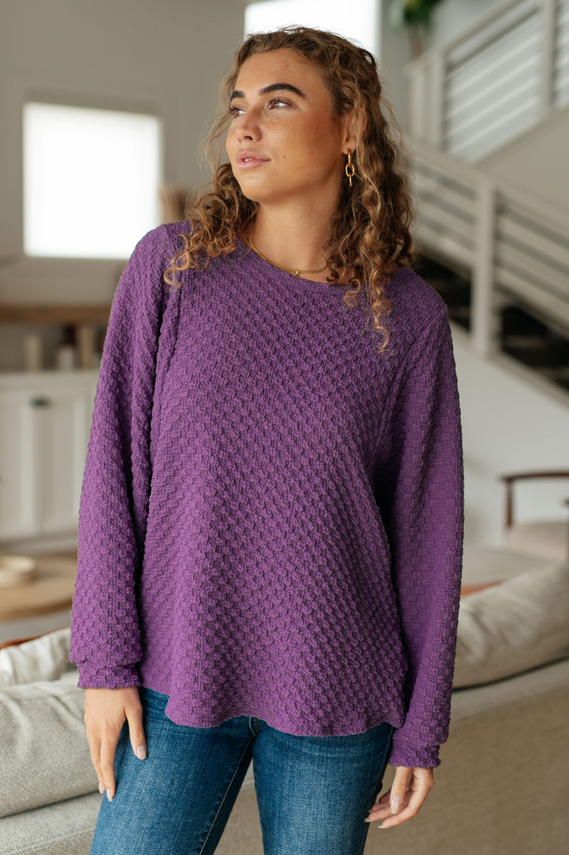 Hazel Blues® |  Thought It Over Textured Pullover