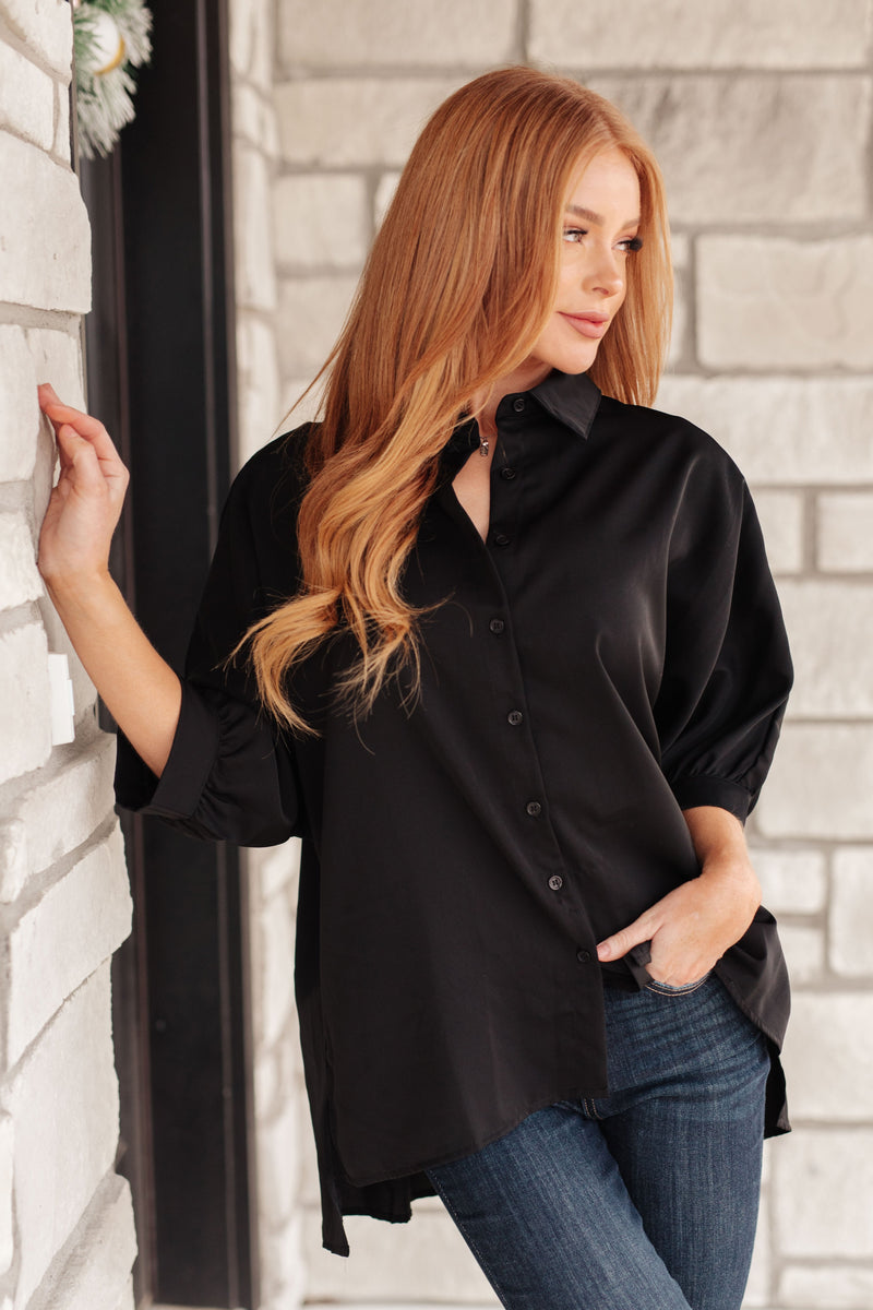 Hazel Blues® |  Turned Out Perfect Oversized Button Down Shirt