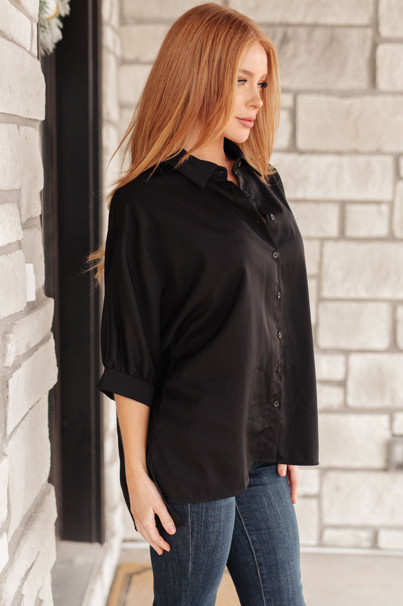 Hazel Blues® |  Turned Out Perfect Oversized Button Down Shirt