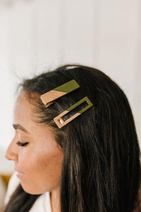 Hazel Blues® | Two Tone Hair Clip Set in Green - Hazel Blues®