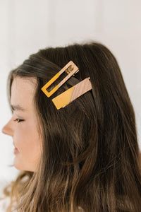 Hazel Blues® | Two Tone Hair Clip Set in Yellow - Hazel Blues®