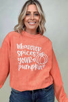 Hazel Blues® |  Whatever Spices Your Pumpkin Oversized Corduroy Graphic Sweatshirt