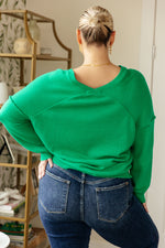 Hazel Blues® |  Very Understandable V-Neck Sweater in Green