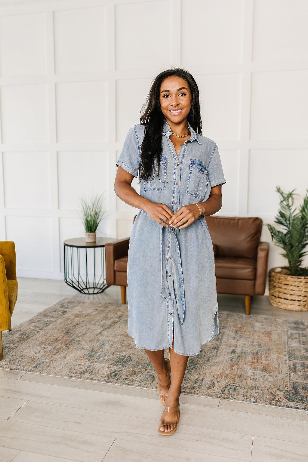 Hazel Blues® | Wait For It Denim Shirtdress - Hazel Blues®