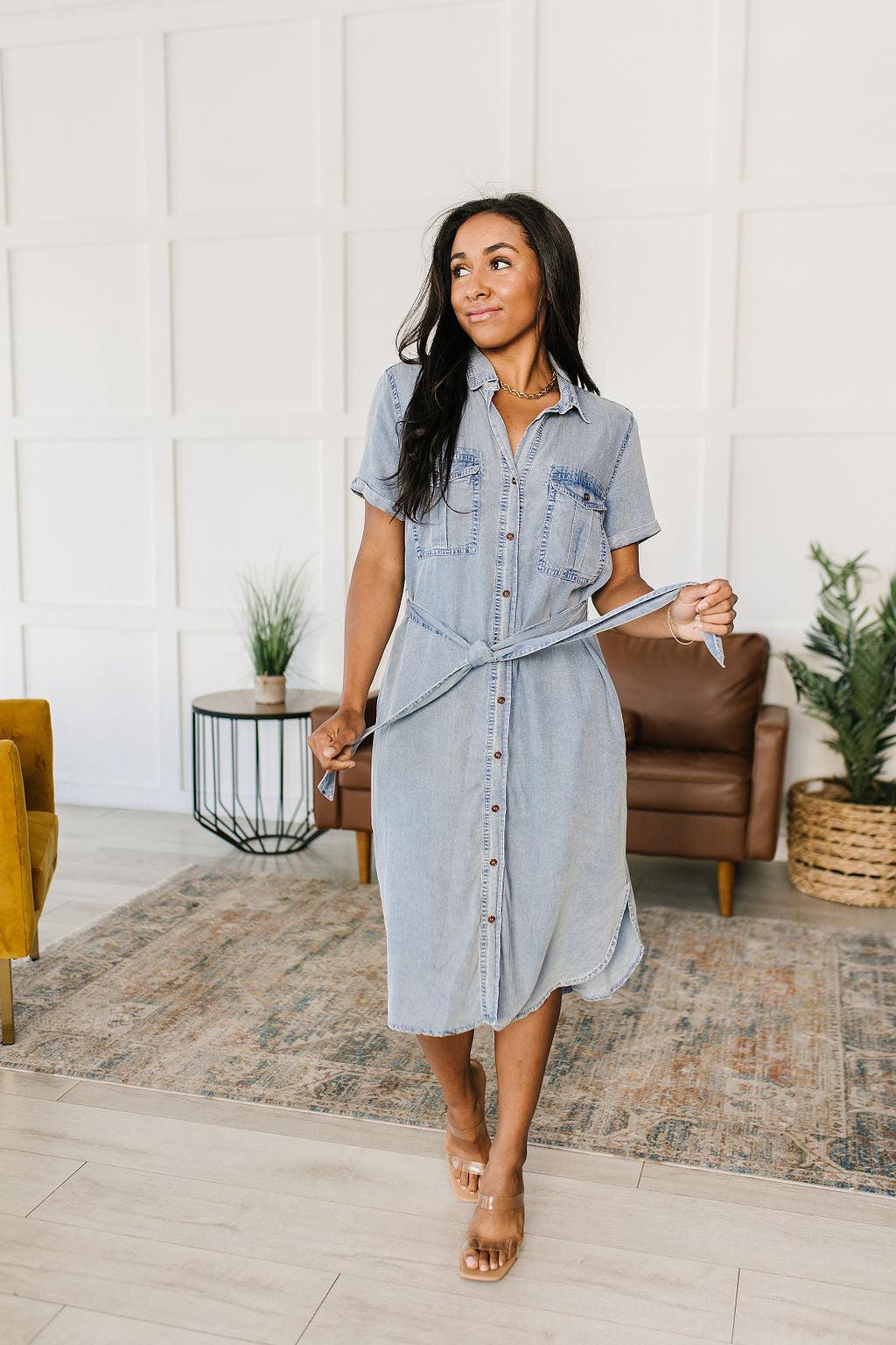 Hazel Blues® | Wait For It Denim Shirtdress - Hazel Blues®