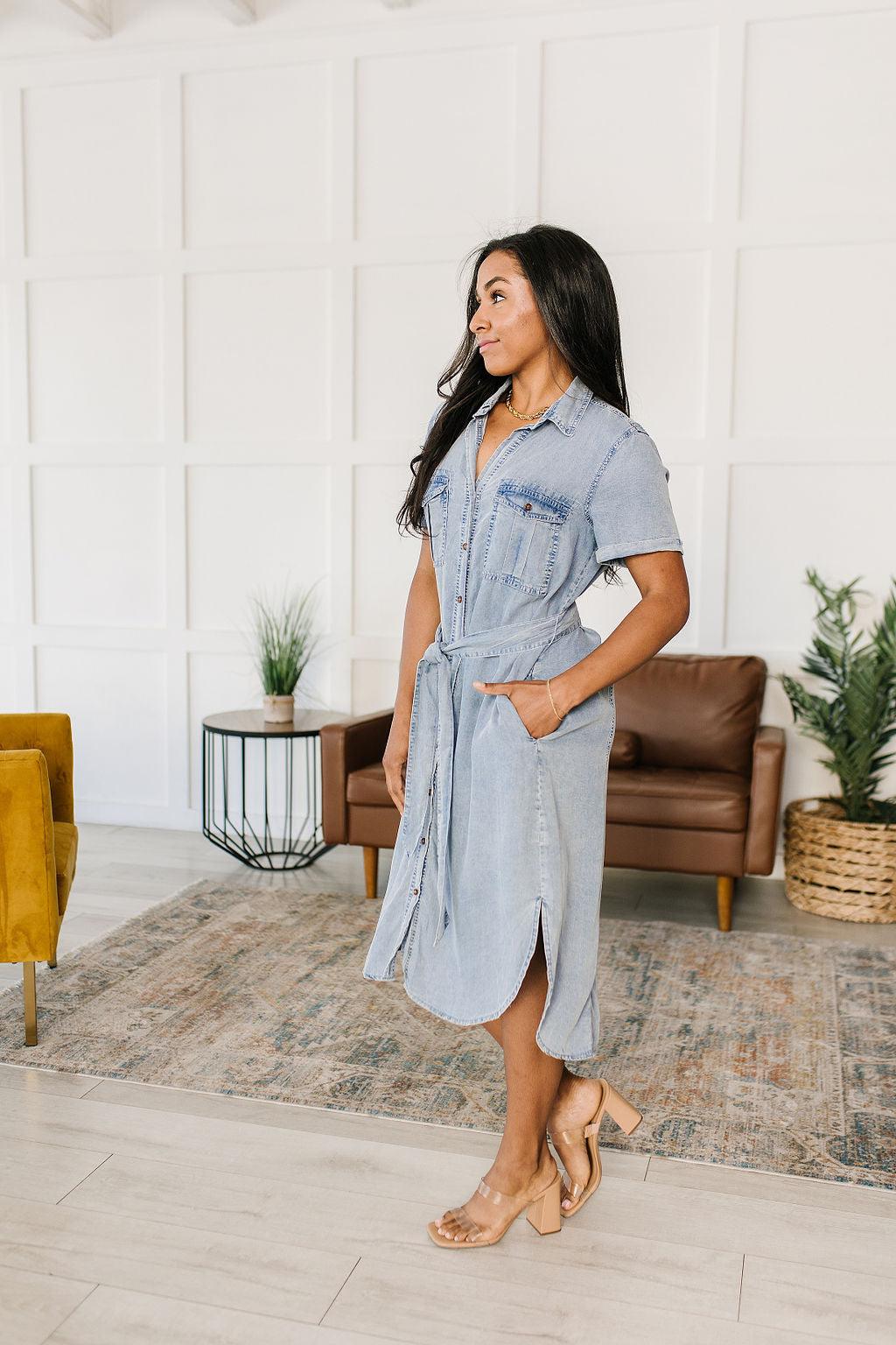 Hazel Blues® | Wait For It Denim Shirtdress - Hazel Blues®