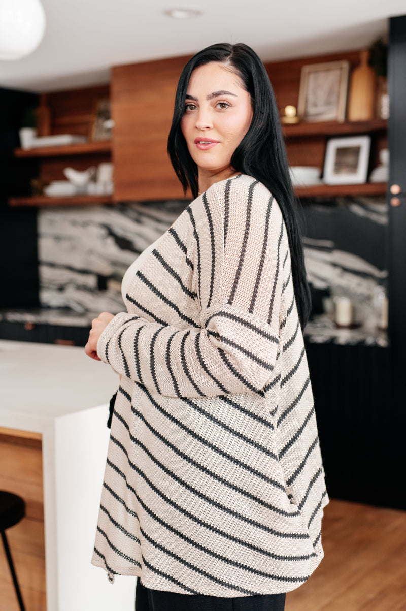 Hazel Blues® |  Weekend Adventure Striped Longline Cardigan