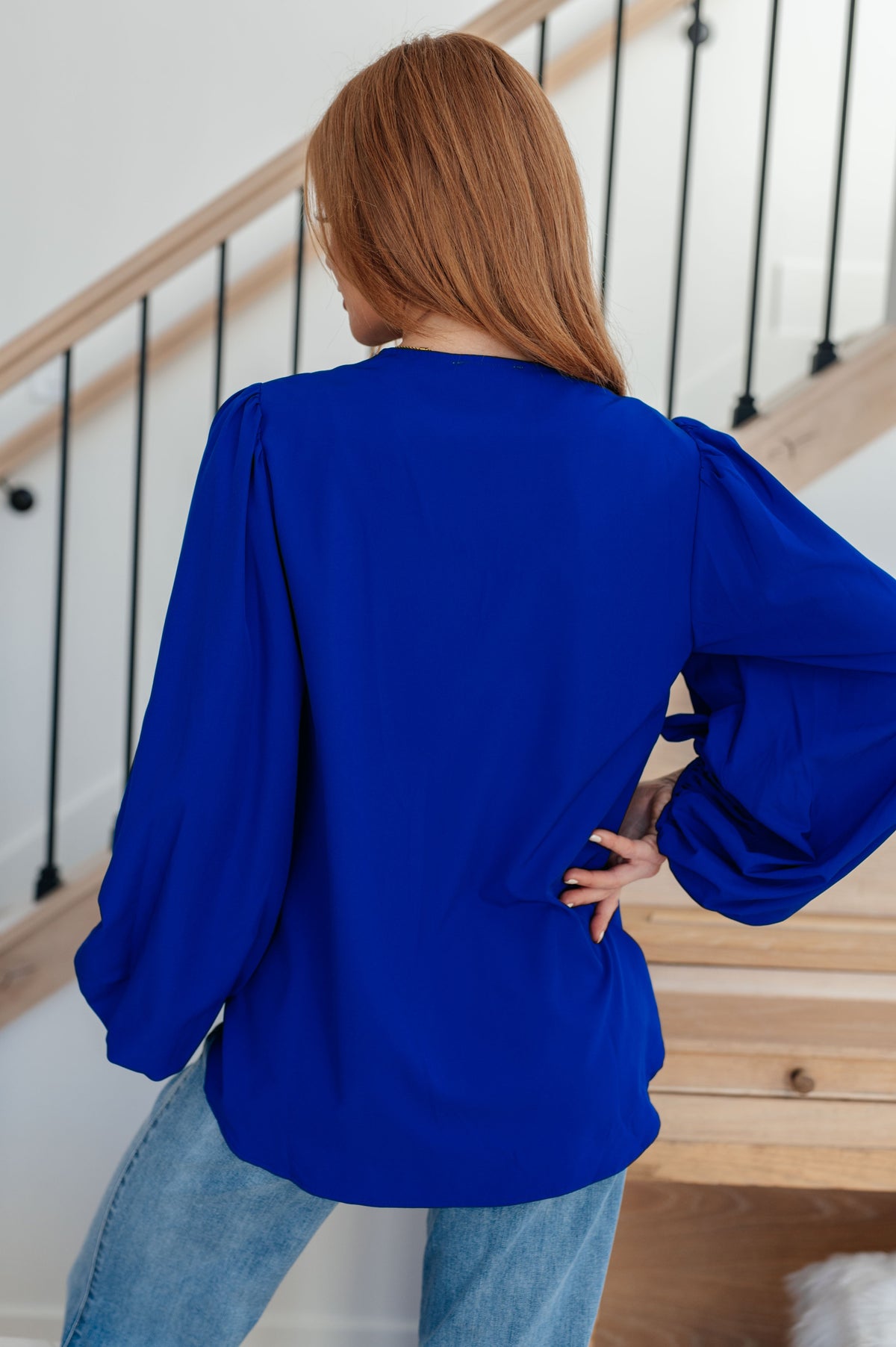 Hazel Blues® |  What Do You Say Balloon Sleeve Blouse