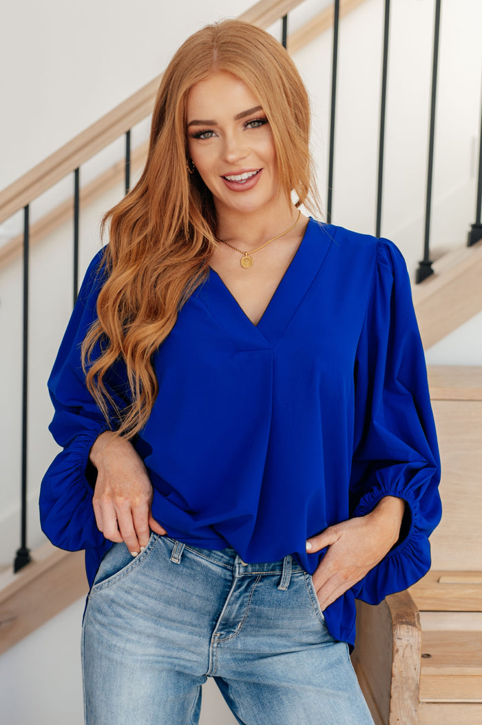 Hazel Blues® |  What Do You Say Balloon Sleeve Blouse