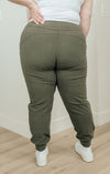 Hazel Blues® |  Where Are You High Rise Joggers in Olive