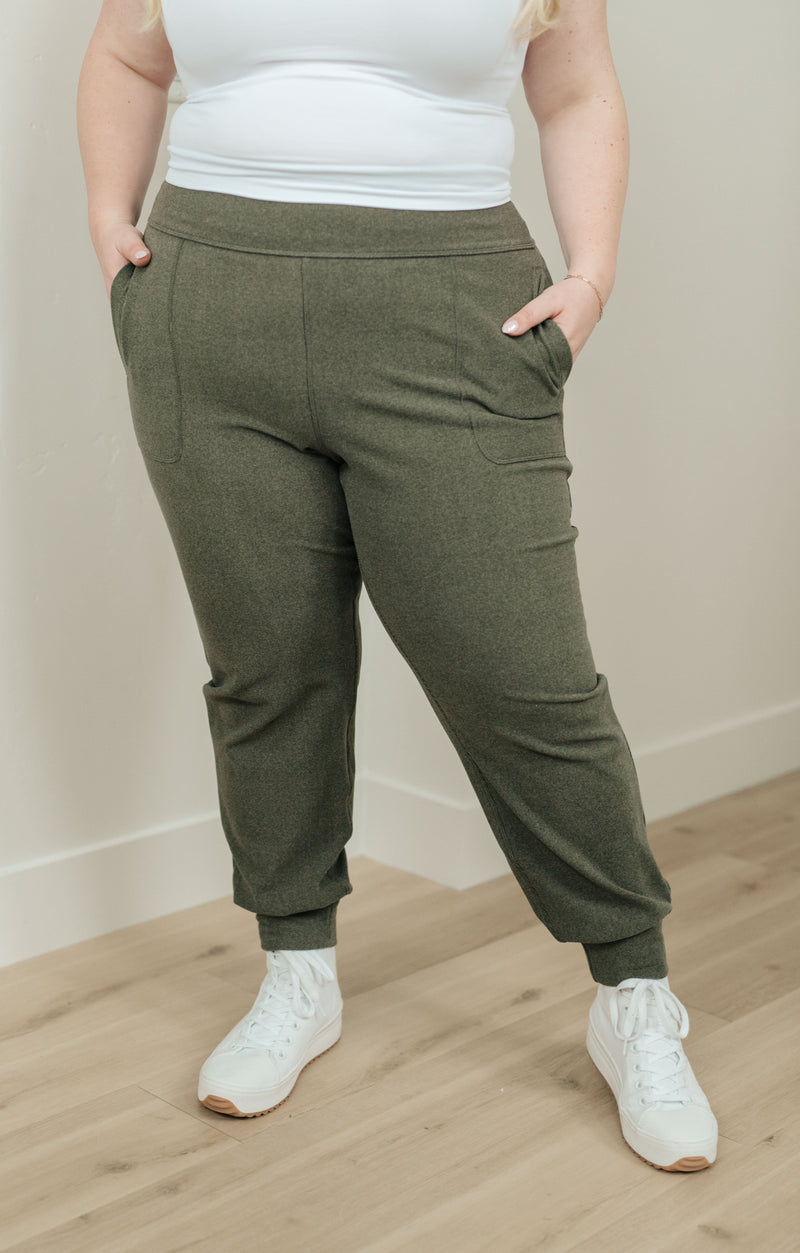 Hazel Blues® |  Where Are You High Rise Joggers in Olive