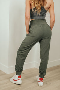 Hazel Blues® |  Where Are You High Rise Joggers in Olive