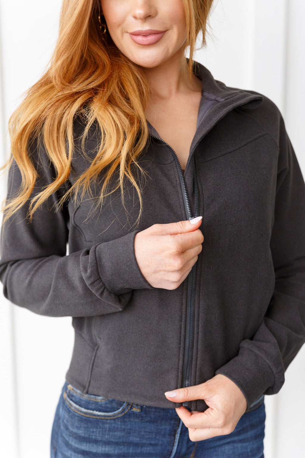 Hazel Blues® |  Where Are You Zip Up Jacket in Black