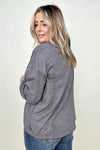 Hazel Blues® |  Twist Detail Reversible Oversized Sweatshirt With Pockets