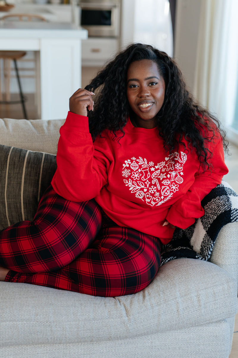 Hazel Blues® |  Holiday Heart Sweatshirt