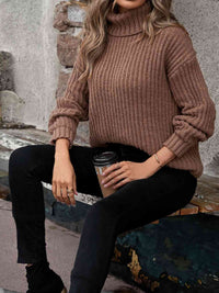 Hazel Blues® |  Turtleneck Rib-Knit Sweater