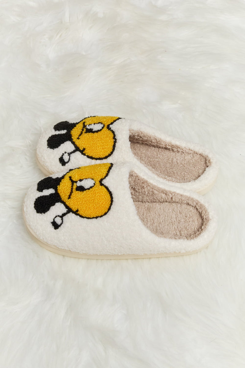 Hazel Blues® |  Melody Love Heart Print Plush Slippers