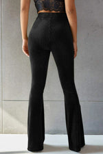 Hazel Blues® |  Ribbed High Waist Flare Pants