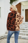Hazel Blues® |  Leopard Button Up Dropped Shoulder Cardigan