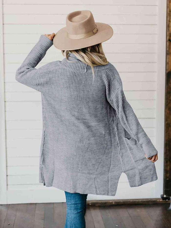 Hazel Blues® |  High-Low Open Front Cardigan with Pockets