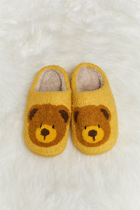 Hazel Blues® |  Melody Teddy Bear Print Plush Slide Slippers