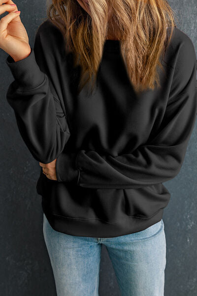 Hazel Blues® |  Round Neck Dropped Shoulder Sweatshirt